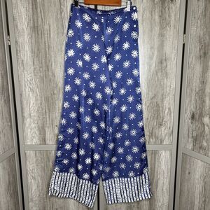 Cloe Cassandro Palazzo Wide Leg Pants Satin Silk Cotton Designer Size S